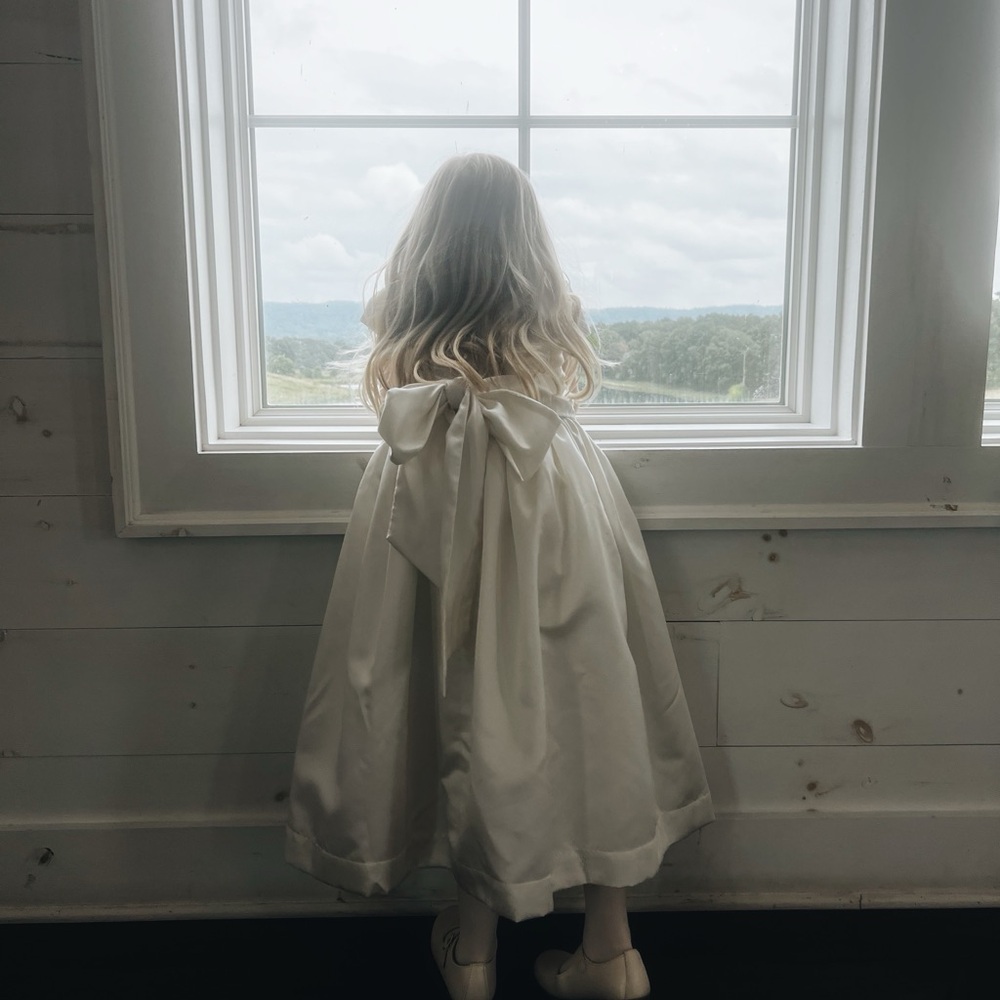 Satin Flower Girl Dress